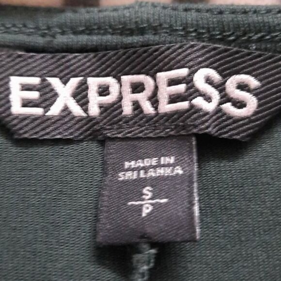 Express Hunter Green Long Sleeve Midi Bodycon Dress Size Small Petite - Picture 3 of 5